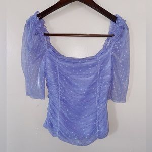 Sheere Lavender Puffed Sleeve Top